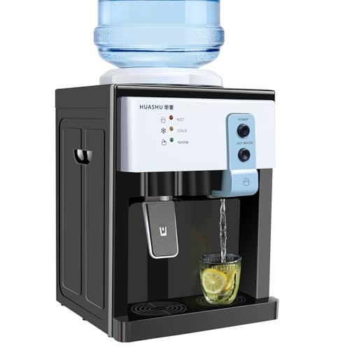 Hot and Cold Water Dispenser 46-194°F Mini 14''H Floorstanding Top Loading Water Cooler Dispenserfor 1 to 5 Gallon Bottles 110V Desktop Electric Water Dispenser for Office Home Kitchen Classroom