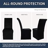 Colorxy Velvet Stretch Chair Covers for Dining Room, Soft Removable Long Solid Dining Chair Slipcovers Set of 2, Black