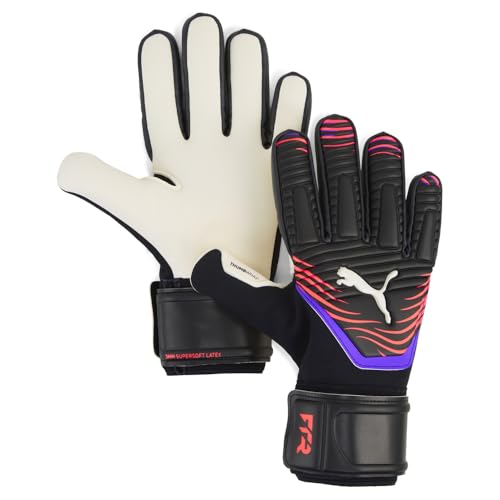 PUMA Unisex Future Match Negative Cut Goalkeeper Gloves, PUMA Black-Glowing Red-Purple Glimmer SS25, 8