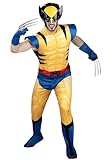 Jazwares Marvel Wolverine Adult Marvel Wolverine Adult Costume - Padded Jumpsuit, Detachable Claws, and Plastic Mask, Halloween Outfit - Officially Licensed Medium Yellow