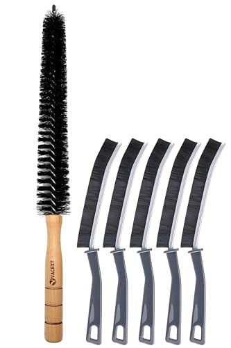 5PCS Crevice Gap Cleaning Brush & Dryer Lint Brush Vent Trap Cleaner - Refrigerator Condenser Coil Brush & Hard Bristle Cleaning Tool Kit for Household Use