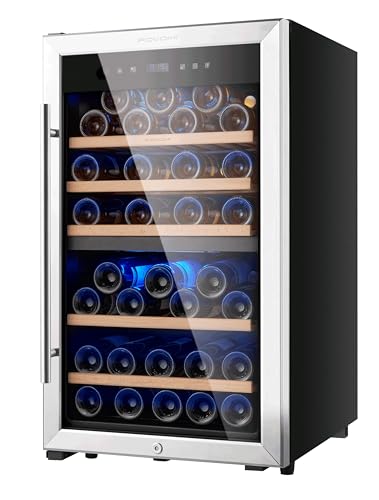 FOVOMI Wine Refrigerators,52-bottle Wine Fridge Cooler Freestanding Wine Refrigerator,(Bordeaux 750ml) Dual Zone Compressor Wine Cellar Chiller