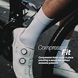 Has10 - Running & Cycling Performance Socks, Elite Level, Lightweight (US, Alpha, Large, Regular, Regular, White - 3 pairs)