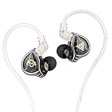 Linsoul QKZ x HBB 10mm Titanium-Coated Diaphragm HiFi in-Ear Monitor Earphones with Semi-Open Cavity, Detachable Recessed 2Pin Silver-Plated Cable, Noise Canceling for Audiophile(with Mic)