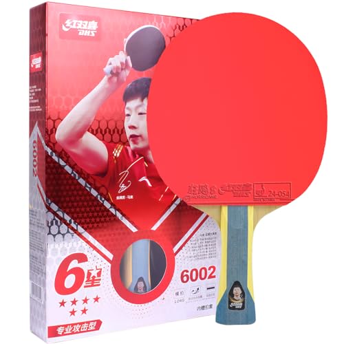 DHS Ping Pong Paddles Professional Table Tennis Racket with Hurricane Rubber Carrying Case - ITTF Approved Rubber for Tournament Play