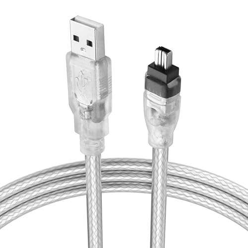 YAODHAOD USB to Firewire Cable Compatible with Sony DCR-TRV75E DV Camera Firewire IEEE 1394 4Pin Male to USB A Male iLink Adapter Converter Cable-6ft (USB A Male to 4 Pin)
