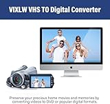 VHS to Digital Converter, USB Video Capture Card, Video Capture Device, RCA TO USB Converter,Convert VHS VCR Hi8 Mini DV to Digital/DVD,For Tape Player Camcorder Camera PC TV,Windows Mac OS Compatible