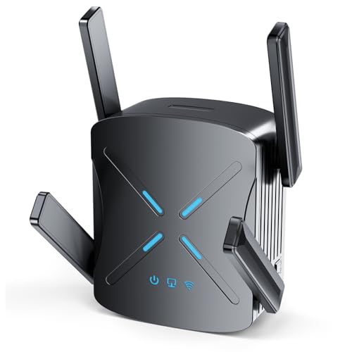 2025 WiFi Extender Signal Booster, New Gen Wi-Fi 6 Repeater, Long Range up to 12,000 sq.ft for Home, Dual-Band Internet Extender WiFi Booster w/Gigabit Ethernet Port, Easy Setup, EasyMesh Compatible