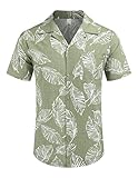 COOFANDY Men Hawaiian Floral Shirts Loose Fit Tropical Holiday Linen Beach Shirts