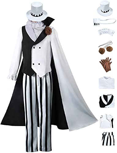 LMJXHCR Nikolai Gogol Cosplay Costume Bungo Stray Dogs Cosplay Outfit White Jacket Set (L)