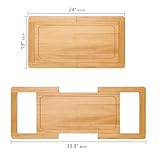 SwallowLiving Expandable Wooden Over The Sink Cutting Board with Juice Groove for kitchen, Wood Kitchen Sink Cover Chooping Board for Counter Space