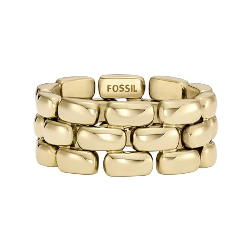 Fossil Women's Arden Watch Links Gold-Tone Stainless Steel Band Ring (Model: JF047857108)