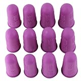 Finger Protectors [Flex Series - 12-Pack] Silicone Non-Stick Finger Covers | Purple | Small (6) / Medium (6) for Hot Glue | Sewing | Adhesives | Scrapbooking