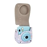 Phetium Instant Camera Protective Case Compatible with Instax Mini 12/11 Camera,PU Leather Bag with Pocket and Adjustable Shoulder Strap (Purple cat)