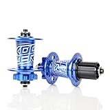 BestPartsCom KOOZER XM490 32 Hole Hub Full Aluminum Ultralight MTB Mountain Bike Disc Brake Hub Quick Release(qr) Front Rear Hub Set XD Driver Cassette Blue for SRAM MTB 11speed 12speed