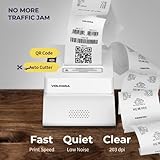 Volcora Thermal Receipt Printer, 80mm POS Printer w/Auto Cutter, USB/Bluetooth Interface for Windows/MAC/Linux, ESC/POS Command Support Cash Drawer, High Speed Kitchen Printer, Wall Mount, White