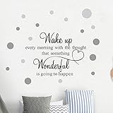 Motivational Art Quotes Wall Decals, Inspirational Sayings Words with Dots Wall Stickers, Vinyl Letters Motto Wall Décor, Removable DIY Sign Wall Mural for Bedroom, Living Room, Home Decoration