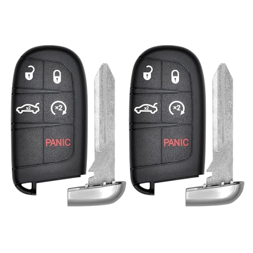 Vurkcy Key Fob Replacement for 2011-2018 Dodge Charger & Chrysler 300/ 15-18 Challenger/ 14-16 Dart Car Keyless Entry Remote Control, M3N-40821302 M3N40821302, 5 Btn, 2Pcs