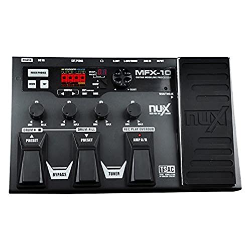 NUX MFX-10 Modeling Guitar Floor Multi-Effects Pedal Processor 55 Models 72 Presets with Looper, Drum Machine