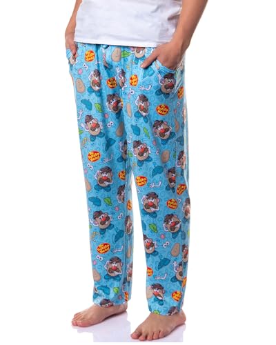Mr. Potato Head Men's Pajama Pants – Dress Up Tossed Print Adult Sleepwear Lounge Bottoms (Small) Blue