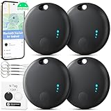 Bluetooth Tracker for Android, 4 Pack Item Finder Work with Google Find My Device App, Keys Finder and Item Locator for Keys Wallet Bags Pets ONLY Android, Smart Tracking Tag for Luggage, Backpack
