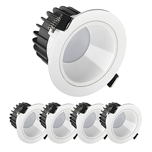 LED Recessed Ceiling Spotlights, IP44 Bathroom s,Ultra Slim Waterproof 18W Spot Lights for Ceiling, Cut Φ120MM Led Can Lights, Baffle Trim,1pcs,5pcs,10pcs