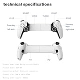 Mobile Cloud Gaming Controller for iPhone 15/14, iPad, Tablet, Android/PC/Switch/PS3/PS4 Gamepad Joystick with Turbo, Streaming on PS5/PS4/Xbox/PC, Hall Effect/Hall Trigger, 6-Axis Gyro Sensor White