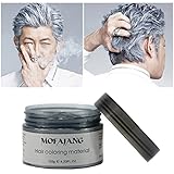 4 Colors Temporary Hair Color Wax Silver Grey Purple Red Blue Natural Hairstyle Cream Professional Coloring Mud for Men Women Kids Party Cosplay Date Halloween