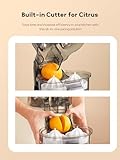 Electric Citrus Juicer, Automatic Dual Orange and Lemon Squeezer with Built-In Citrus Slicer, Easy to Clean, 2 in 1 Electric Fruits Juicer with Cleaning Brush for Lemon, Orange, Grapefruit