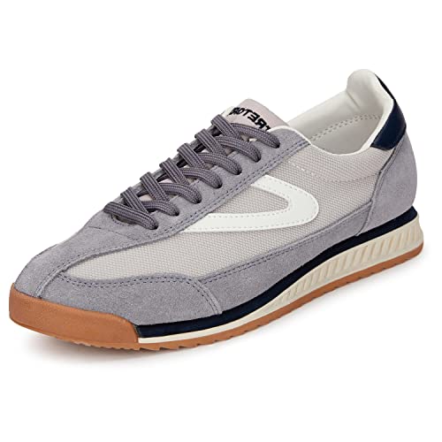 TRETORN womens Women's Lace-up Rawlins Sneakers Women s Lace Up Casual Tennis Shoes with Classic Vintage Style, Grey/White, 7 US