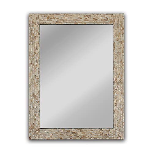 CHLOE'S Reflection Seashell Finish Rectangular Framed Wall Mirror 32" Height