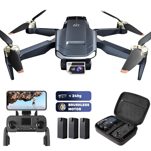 Super Enduring Brushless Motor Drone with 84 Mins Super Long Flight Time, Drone with 4K HD Camera for Beginners, CHUBORY A77 WiFi FPV Quadcopter, Follow Me, Auto Hover, Carrying Case, 3 Batteries