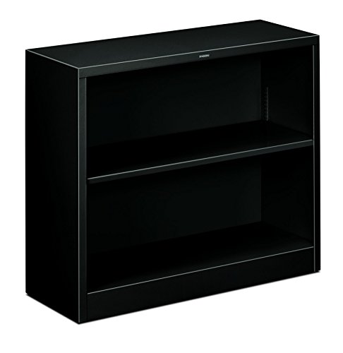 HON S30ABCP Metal Bookcase Two-Shelf 34-1/2w x 12-5/8d x 29h Black, Black