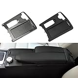 Car Interior Central Console Drink Cup Holder Cover Shutter Outer Frame Cover Compatible with Mercedes Benz W204 C C180 C200 C220 E W207 W212 E260 E300(Model C Carbon Fiber)