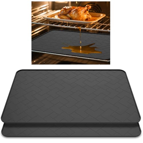 Insefocc Oven Liners for Bottom of Oven – Silicone Oven Liner 16"x24" Non-Stick Reusable Heavy Duty Mat for Electric, Gas Ovens– BPA & PFOA Free Kitchen Accessory (2 Pack)