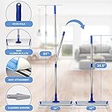 18" Professional Microfiber Mop Floor Cleaning System, Flat Mop with Stainless Steel Handle, 4 Reusable Washable Mop Pads, Wet and Dust Mopping for Hardwood, Vinyl, Laminate, Tile Cleaning