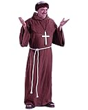 Fun World Costumes Men's Medieval Monk Costume, Brown, One Size Fits Up To 6ft. 200 lbs