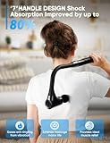 Massage Gun Deep Tissue - Back Massager for Pain Relief Deep Tissue with Extended Handle, 12MM Percussion Less-Shock Neck/Foot/Leg/Shoulder Massager, Infinitely Adjustable Speed & 4 Replaceable Heads