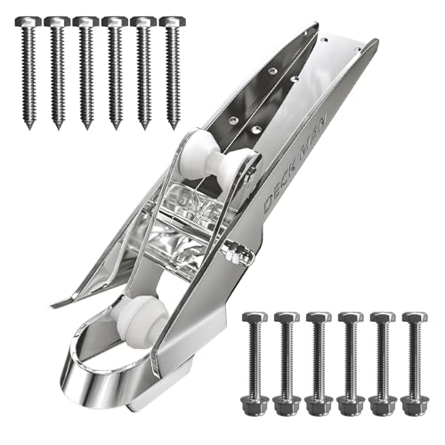 Deck Man Bow Anchor Roller 316 Stainless Steel Marine Grade Hinged Self-Launching Bow Roller for Delta Anchors (for Anchor 22-44lbs)