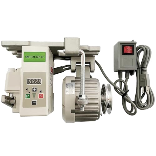 Industrial Sewing Machine Motor AC110V Power 1HP (750W), Servo Motor Brushless Reversible with Controller and Foot Switch (750, Watts)