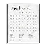 Stupell Industries Bathroom Search Fun Family Word, Design by Daphne Polselli Wall Art, 11 x 14, Black