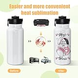 AGH 32 oz Sublimation Water Bottle Blanks, 8 Pack Double Wall Vacuum Flask Stainless Steel Sublimation Tumbler blank Sports Wide Mouth Water Bottle with Straw and Portable Handle