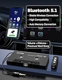 arsvita Car Audio Cassette to Aux Adapter, 5.1 Bluetooth Receiver Kit for Cassette to Aux Adapter, Bluetooth Receiver Compatible with 3.5 MM Auxillary Cable Tape Adapter, Black, Type BCAK04