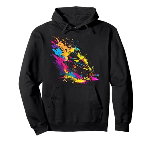 Splash Art Snowmobile Snow Machine Ski-Doo Sledge Pullover Hoodie