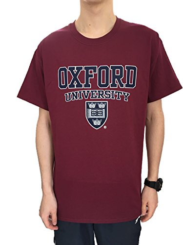 Official Oxford University Crest T-Shirt - Maroon - Official Apparel of The Famous Univeristy of Oxford