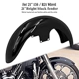 HDBUBALUS 21" Motorcycle Front Fender Mudguards for 130 / R21 Tire Fit for Harley Bagger Touring Road King Electra Glide Street Glide FLHR FLHX (Gloss Black)