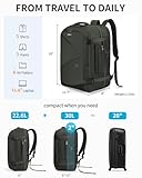 ECOHUB Carry On Travel Backpack, Expandable Airlines Personal Item Bag 18x14x8, Water Resistant 17 inch Laptop Backpack Flight Approved, 12 Pockets 30L Work Backpacks with Wet Pocket & Cable Slot