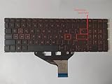 GeRRiT New Spanish Layout for HP Omen 15-DC 15-DC0020CA 15-DC0010CA 15-DC0030NR Keyboard Black Red Backlit