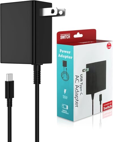 Fast Charger for Nintendo Switch,USB C Type C Power Adapter Compatible with Nintendo Switch Lite OLED Dock,15V/2.6A Supports TV Mode,Portable Travel Charger with 5.5FT Cable
