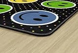 Flagship Carpets Smiley Seating (Seats 24) Classroom Area Rug or Educational Learning Mat, Kids Room or Playroom Carpet, 7'6" x 12', Black/Multi